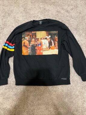 F.R.I.E.N.D.S TV Show Halloween Black Graphic Crewneck Sweater XL